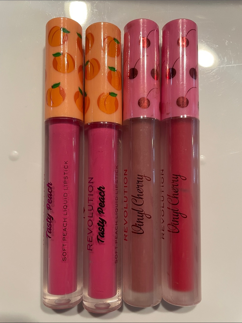 Revolution Liquid Lipstick Set — Peach & Cherry Pink Shades